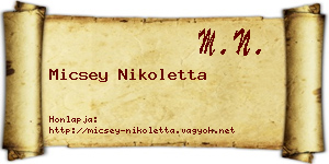 Micsey Nikoletta névjegykártya