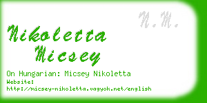 nikoletta micsey business card